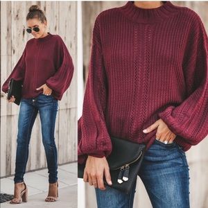 Vici Collection NWTS maroon cable knit sweater